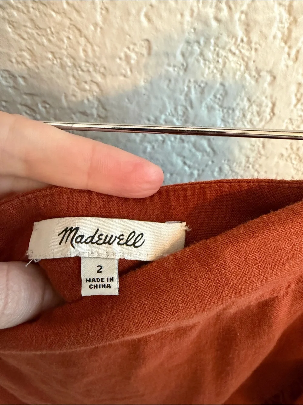 Madewell Rust Ruffle Wrap-Style Midi Skirt
